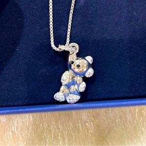 Great Gift! NIB Swarovski Kris Bear Pendant Necklace Silver